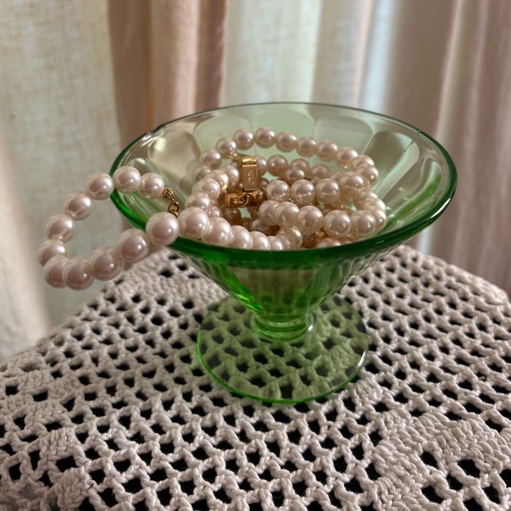 Uranium Depression Glass Sherbet Cup Dessert Dish Trinket Catchall